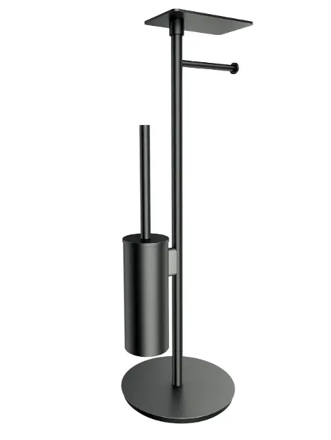 OMNIRES Modern Project - Držač toaletnog papira i držač četke za WC s policom, brušen grafit MP60820GR