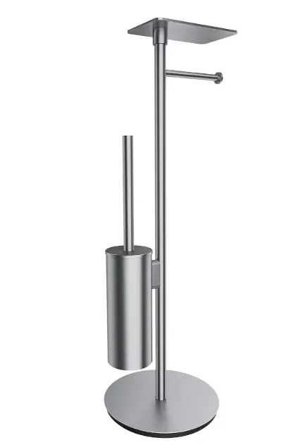OMNIRES Modern Project - Držač za toaletni papir i držač za četku za WC s policom, brušen nikl MP60820NI