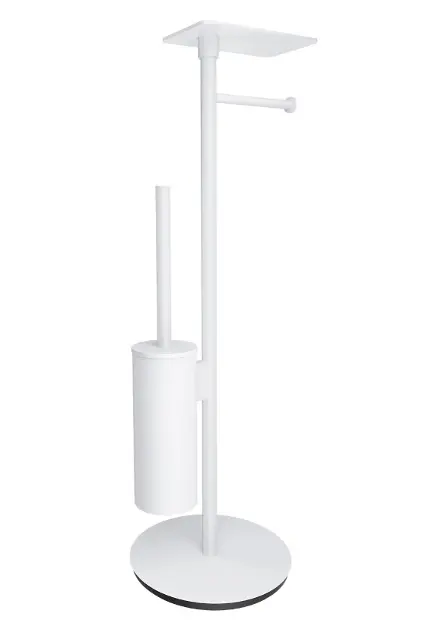 OMNIRES Modern Project - Držač za toaletni papir i držač za četku za WC s policom, mat bijela MP60820WM
