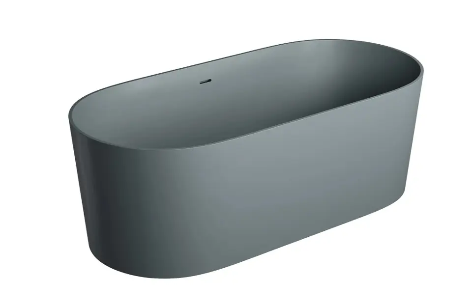 OMNIRES Ovo M+ - Slobodno stojeća kada, 160 x 74 cm, mat siva OVO160WWZPAG