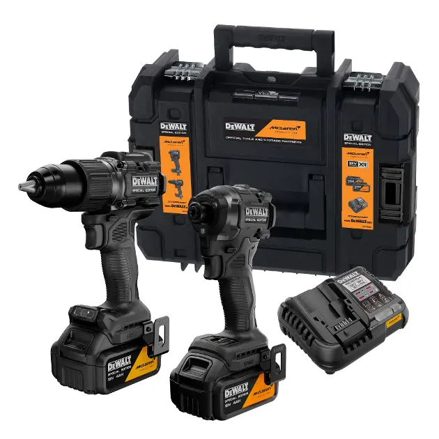 Levně DeWALT - 18V AKU sada příklepové vrtačky a rázového utahováku, McLaren, 2x aku 4,0 Ah Li-Ion XR, nabíječka DCK2222MM2T