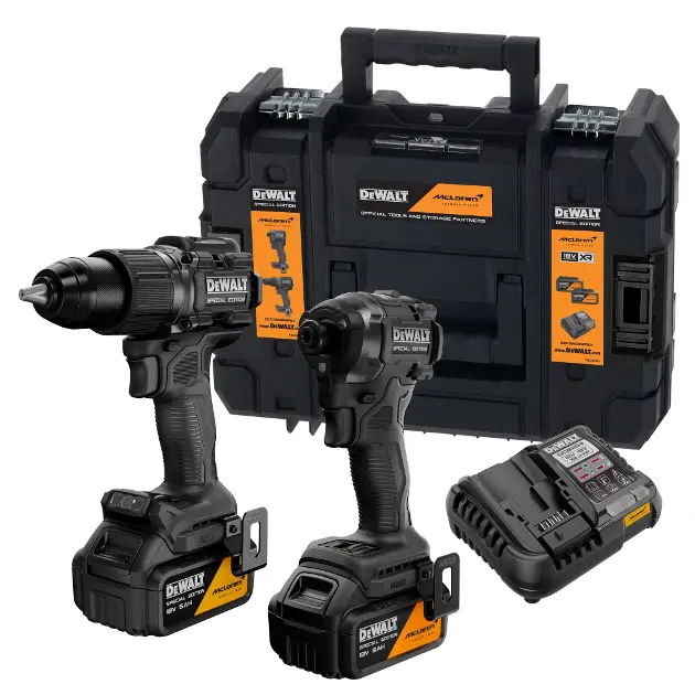 DeWALT - 18V AKU sada příklepové vrtačky a rázového utahováku, McLaren, 2x aku 5,0 Ah Li-Ion XR, nabíječka DCK2222MP2T