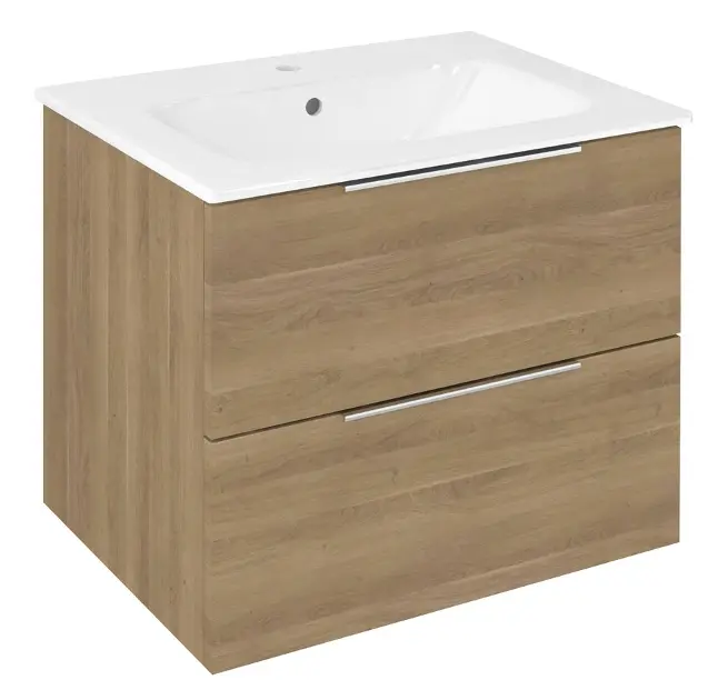 Levně Sapho Cirasa - Umyvadlová skříňka 59x52x46 cm, 2x zásuvka, dub cuneo CR611-2525
