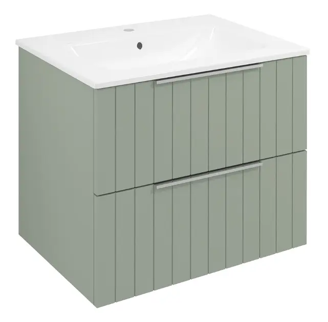 Levně Sapho Cirasa - Umyvadlová skříňka Strip 59x52x46 cm, 2x zásuvka, verde CR611-4444S