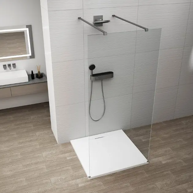 E-shop Polysan Esca - Sprchová stena Walk-In 120x210 cm, Antidrop, číre sklo/gun metal ES1012-12