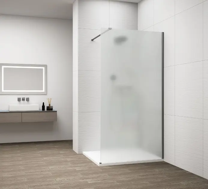 Polysan Esca - Zid za tuširanje Walk-In 100x210 cm, Antidrop, matirano staklo/gun metal ES1110-11