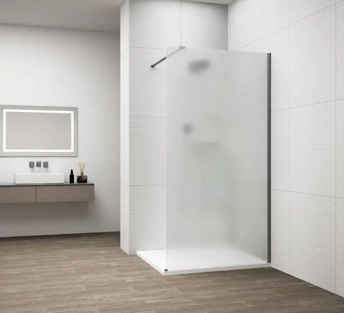 E-shop Polysan Esca - Sprchová stena Walk-In 90x210 cm, Antidrop, matné sklo/gun metal ES1190-11