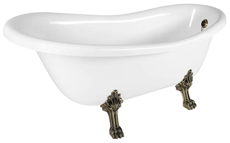 E-shop Polysan Retro - Voľne stojaca vaňa 157x76,5 cm, biela/bronz 43228