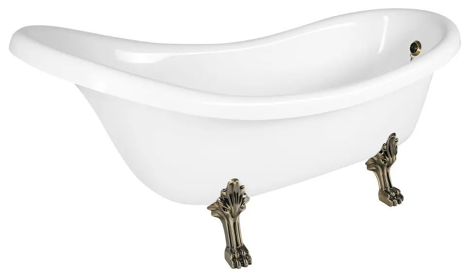 Polysan Retro - Свободностояща вана 174.5x82 см, бяла/бронзова 43388