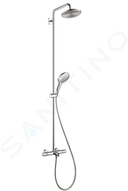 Hansgrohe Raindance Select - Miscelatore termostatico E 240 Showerpipe per vasca da bagno, con accessori, cromo 27117000