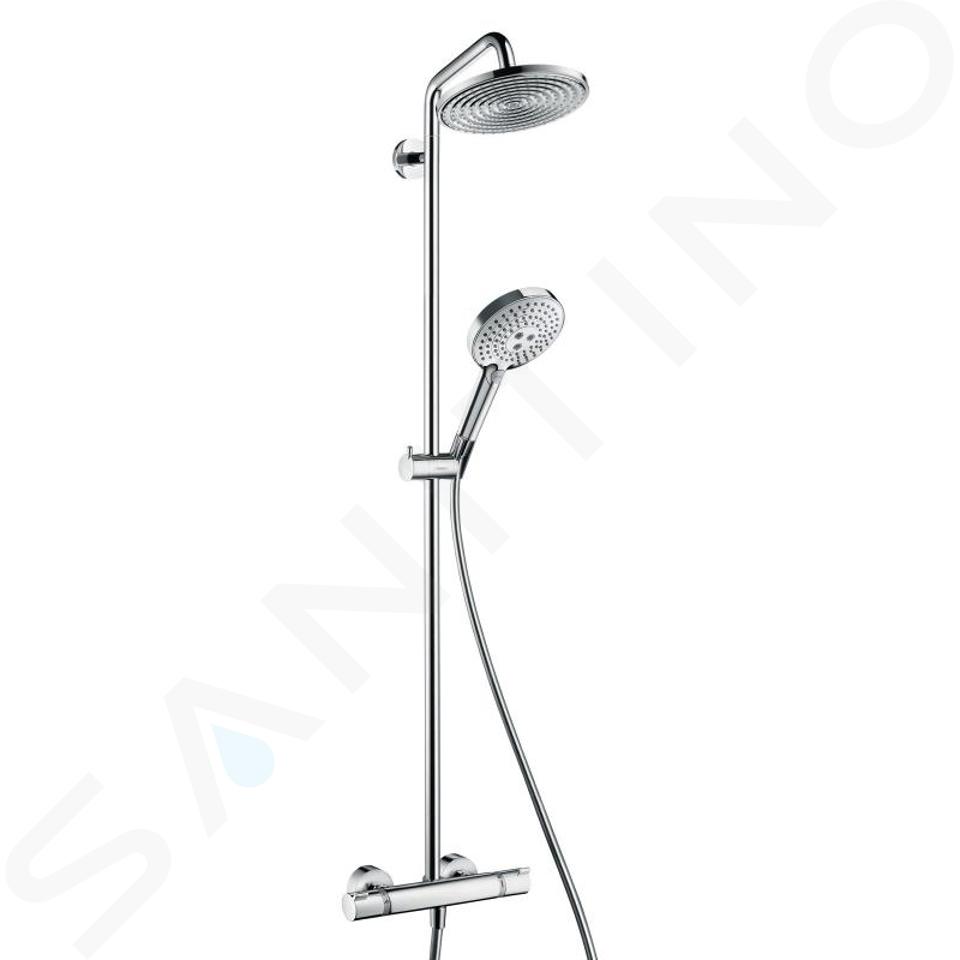 Hansgrohe Raindance S - Duschsäule Showerpipe 220 mit Thermostatbatterie, EcoSmart 9 l/min, verchromt 27116000