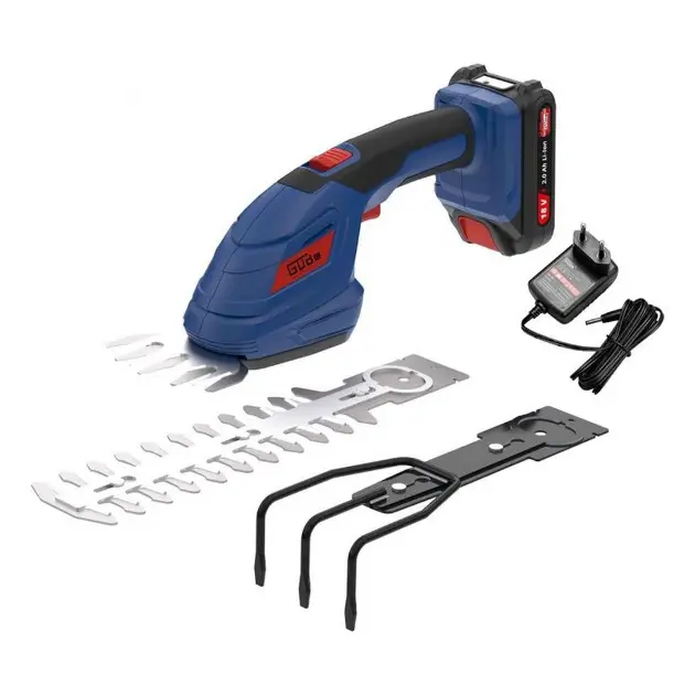 Güde - Cisaille à gazon et arbustes sans fil 18 V GPS 18-201-05, 1 batterie Li-Ion 2,0 Ah, chargeur 58404