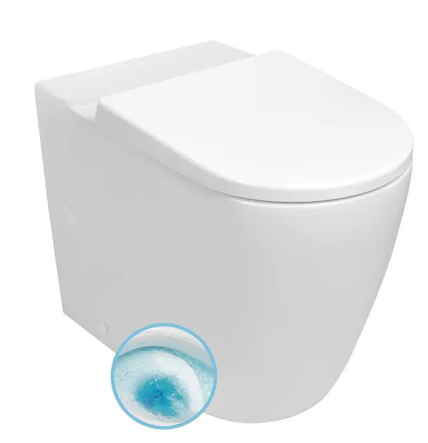 Sapho - Stand-WC-Kombi Turku, Vortex Rimless, Vario-Abgang, weiß PC104-111