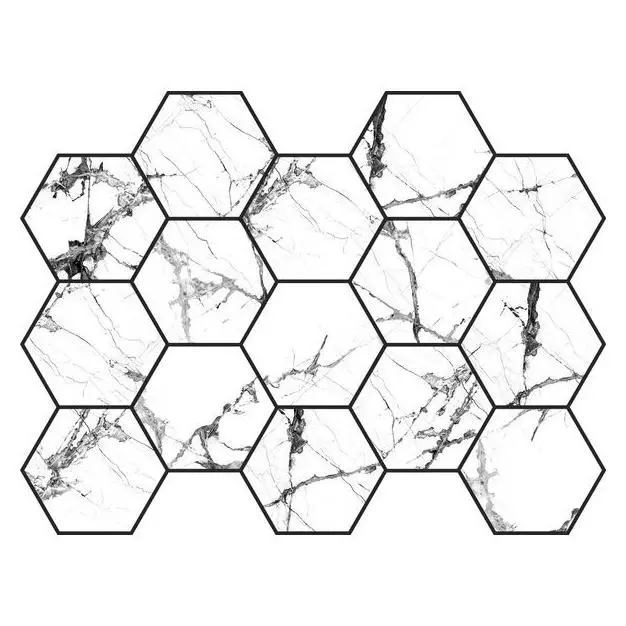 EBS Lux - Hexagón 22,5x32,5 cm, lesklý iceberg white LUXH3222IWH