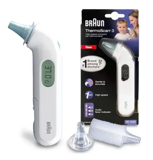 Braun - Infračervený teploměr IRT 3030 ThermoScan 3, bílá 4022167330307