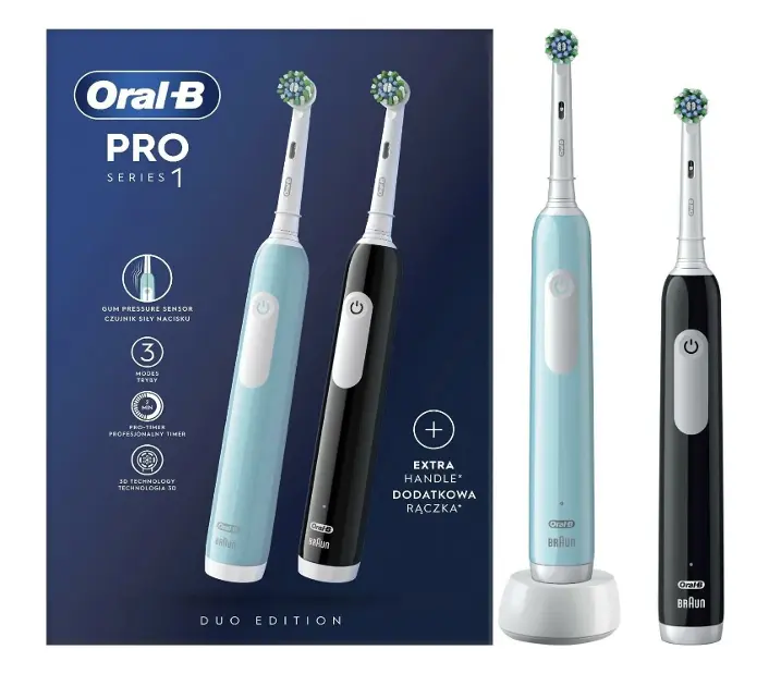 Oral-B - Elektrický kartáček Pro Series 1 CrossAction, černá/modrá 8006540789193