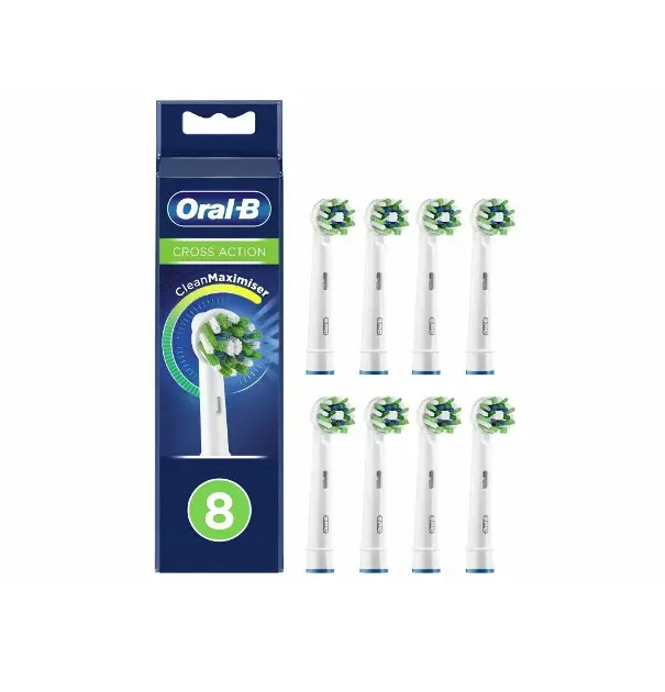 Oral-B - Náhradní hlavice CrossAction, bílá, 8 ks 8006540847855