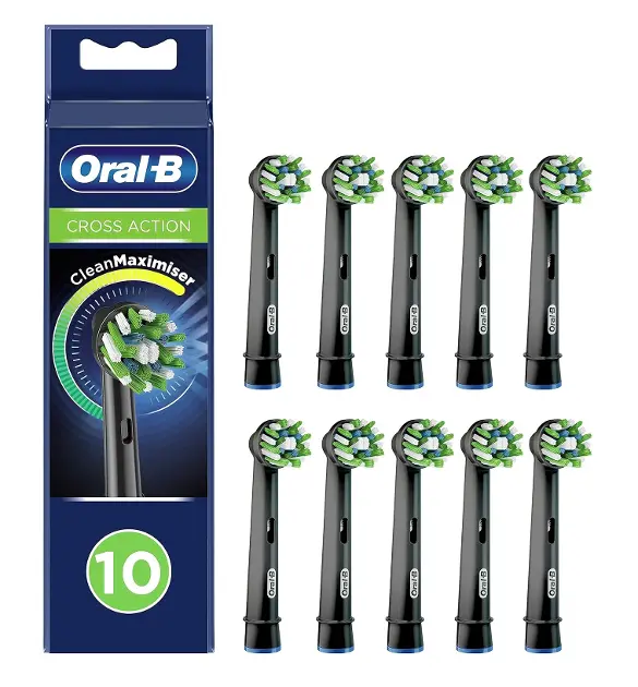 Oral-B - Náhradní hlavice Cross Action, černá, 10 ks 8006540860465