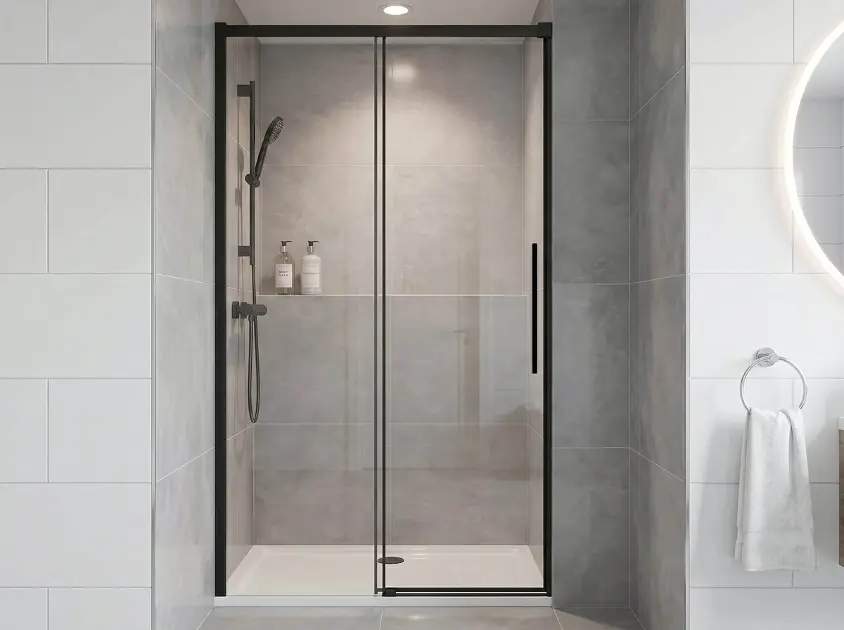 Gelco Lux - Душ врата 100 см, прозрачно стъкло/черно GU1210B