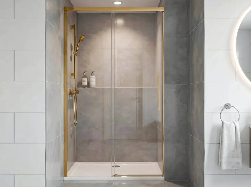 Levně Gelco Lux - Sprchové dveře 110 cm, čiré sklo/zlatá GU1211G