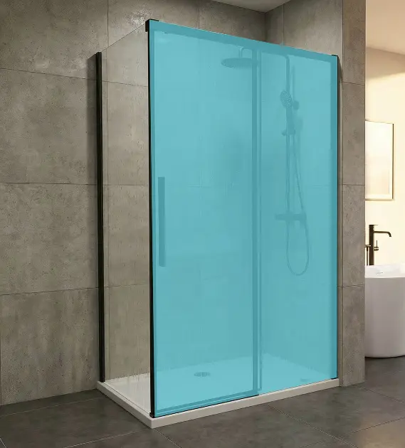 Gelco Lux - Странична стена 80x200 см, прозрачно стъкло/черно GU5680B