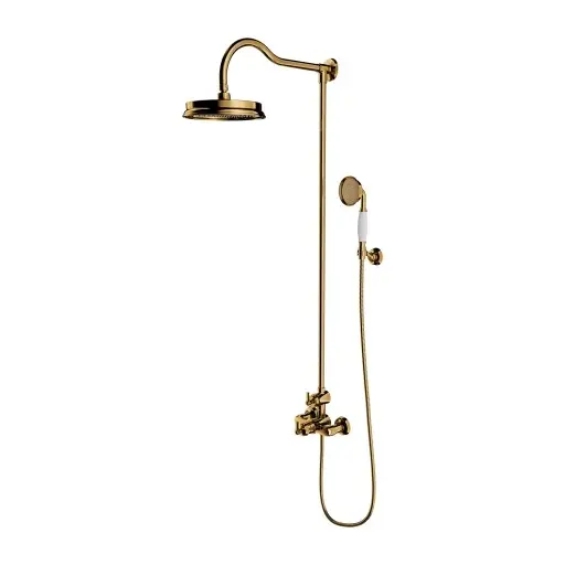 E-shop OMNIRES Armance - Sprchový set s termostatom, priemer 22,5 cm, zlatá AM5244-6GL