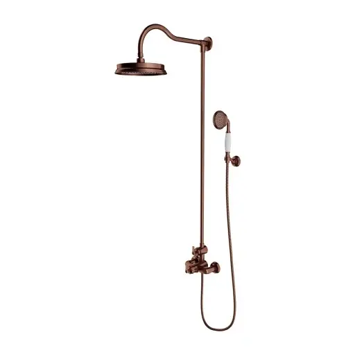 OMNIRES Armance - Sprchový set s termostatem, průměr 22,5 cm, kartáčovaná měď AM5244-6ORB