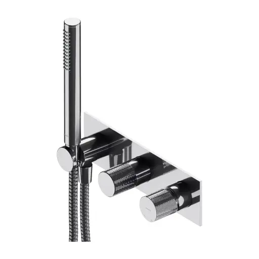 OMNIRES Contour - Baterie pod omítku s tělesem, pro 2 spotřebiče, s příslušenstvím, chrom CT8035-1CR