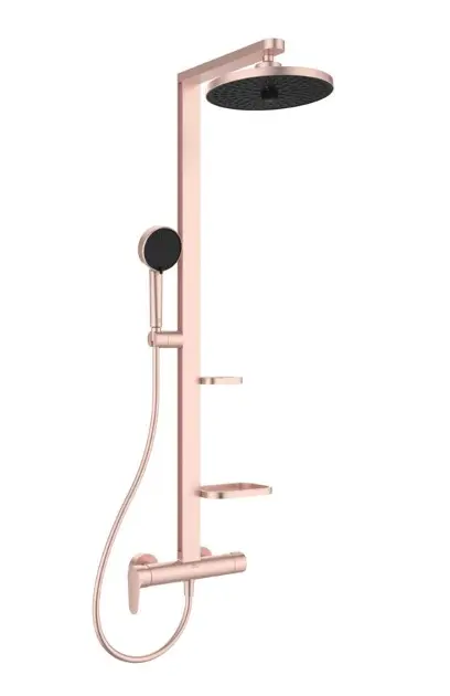 E-shop Ideal Standard - Sprchový set s batériou, priemer 26 cm, 2 prúdy, rosé BD584ROROZ2