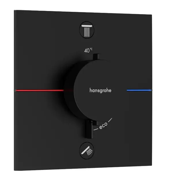 E-shop Hansgrohe - Termostatická batéria pod omietku, na 2 spotrebiče, matná čierna 15572670IIJ1