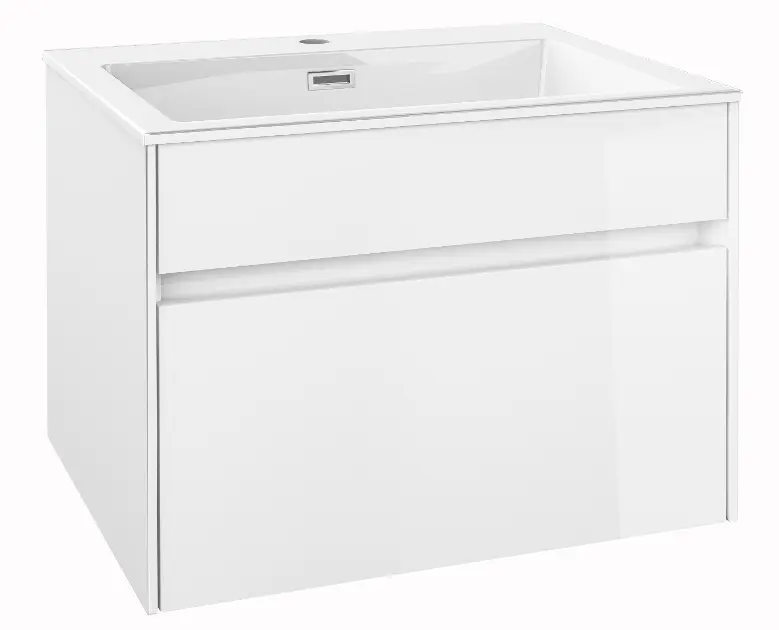 kielle - Skrinka s umývadlom 60 cm, lesklá biela 50027S600ROZ2