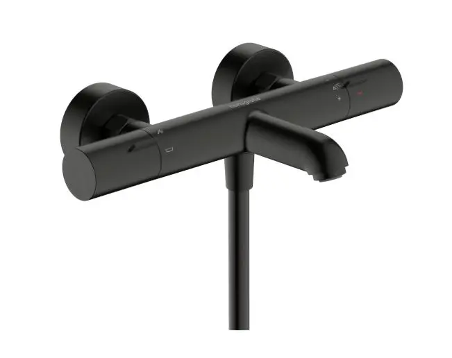 E-shop Hansgrohe Ecostat Fine - Termostatická vaňová batéria, kefovaný čierny chróm 13325340