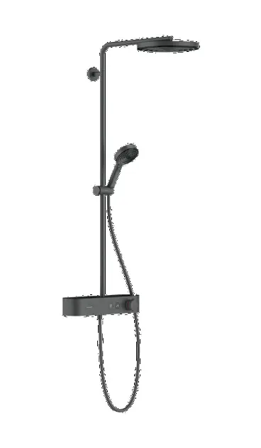 Hansgrohe Pulsify S - Set de douche avec thermostat, diamètre 26 cm, 3 jets, chrome noir brossé 24220340