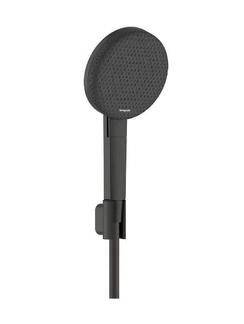E-shop Hansgrohe Raindance Alive Select S - Set sprchovej hlavice, držiaka a hadice, 3 prúdy, EcoSmart, kefovaný čierny chróm 24612340