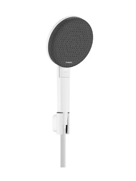 E-shop Hansgrohe Raindance Alive Select S - Set sprchovej hlavice, držiaka a hadice, 3 prúdy, EcoSmart, matná biela 24612700