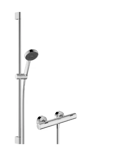 E-shop Hansgrohe Activera Select S - Sprchový set s termostatom, 2 prúdy, EcoSmart, chróm 28086000