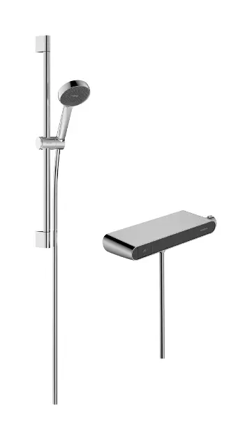 E-shop Hansgrohe Activera Select S - Sprchový set s termostatom, 2 prúdy, EcoSmart, chróm 28087000