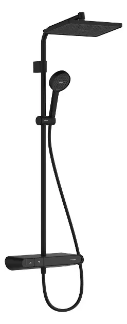 Hansgrohe Activera Q - Set de douche avec thermostat, 29x18 cm, 3 jets, EcoSmart, noir mat 28648670