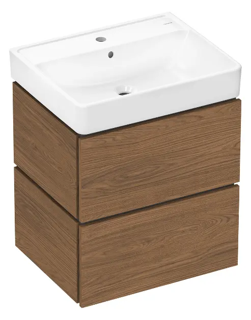 Hansgrohe Xilesa E - Waschtisch mit Unterschrank, 58x73x48 cm, 2 Auszüge, Eiche Kaschmir 54396550