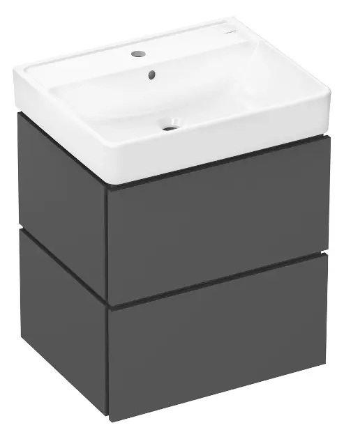 Levně Hansgrohe Xilesa E - Skříňka s umyvadlem, 58x73x48 cm, 2 zásuvky, břidlicová matná šedá 54396760