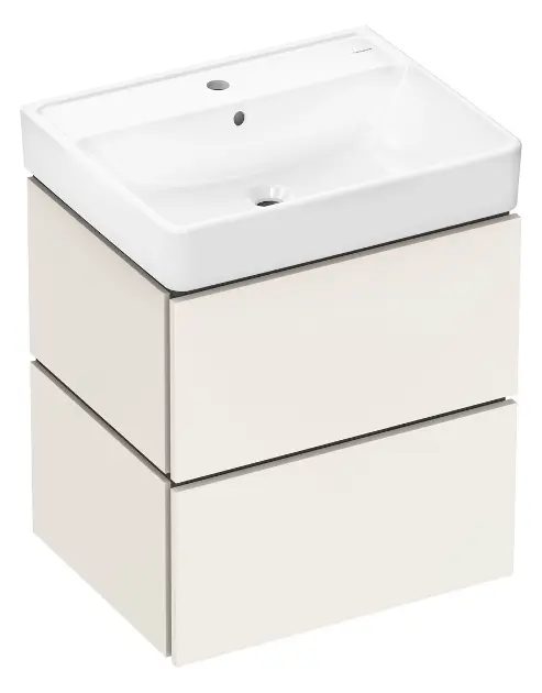 Levně Hansgrohe Xilesa E - Skříňka s umyvadlem, 58x73x48 cm, 2 zásuvky, písková matná béžová 54396780