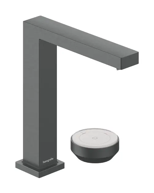 Levně Hansgrohe Tecturis E - Umyvadlová baterie s výpustí, 2-otvorová instalace, CoolStart, EcoSmart+, kartáčovaný černý chrom 73053340