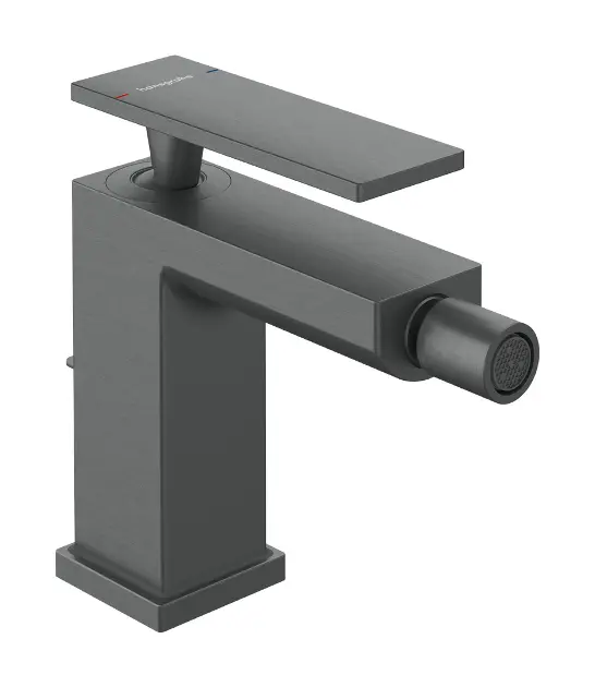 Levně Hansgrohe Tecturis E - Bidetová baterie s výpustí, EcoSmart, kartáčovaný černý chrom 73200340