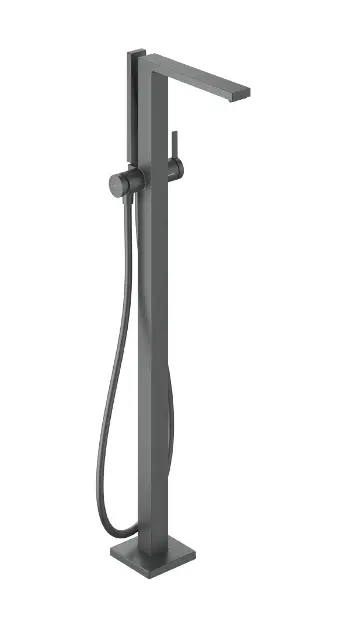 Levně Hansgrohe Tecturis E - Vanová baterie do podlahy, kartáčovaný černý chrom 73445340