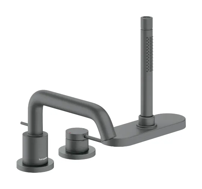 Levně Hansgrohe Tecturis S - Baterie na okraj vany, 3-otvorová instalace, sBox, kartáčovaný černý chrom 73447340