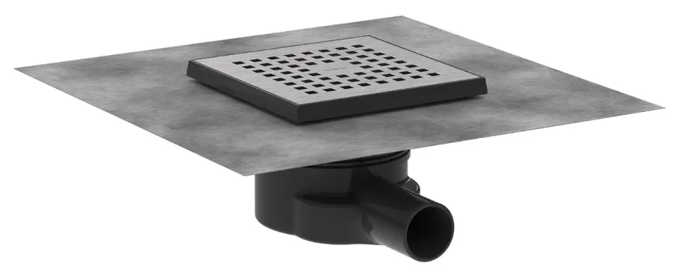 Hansgrohe - Golvbrunn, 15x15 cm, borstat rostfritt stål 56248800ROZ1