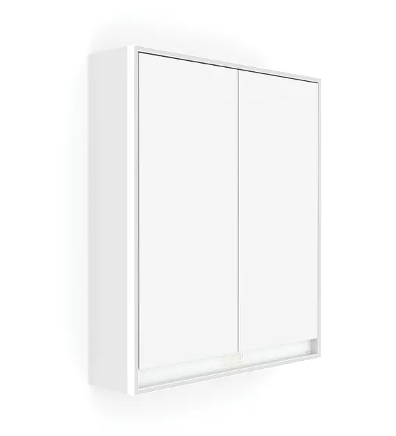 Nimco GA 1 - Ogledalo ormarić s LED rasvjetom, 70 x 61 x 15 cm, 2 vrata, mat bijela GAB 10002VX-05