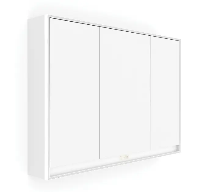 Nimco GA 1 - Ogledalo ormarić s LED rasvjetom, 70 x 100 x 15 cm, 3 vrata, mat bijela GAB 10004VX-05