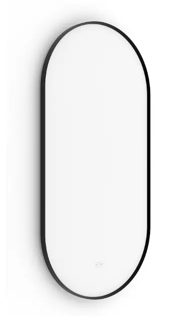Nimco - Ogledalo s LED rasvjetom, 50x100 cm, dva senzora na dodir, crno ZPC 62004LVX-90