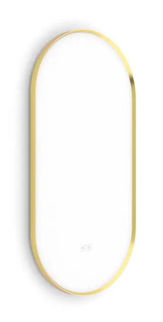 Nimco - Ogledalo s LED rasvjetom, 40x80 cm, dva senzora na dodir, brušeno zlato ZPZ 62002LVX-Z